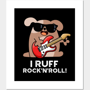 I Ruff Rock And Roll Cute Dog Pun Posters and Art